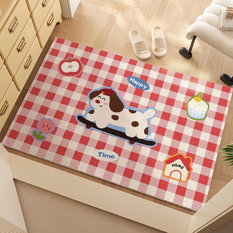 New Cartoon Silk Ring Door Floor Mat Household Door Carpet Porch Non-Slip Can Be Cut Wear-Resistant Foot Mat