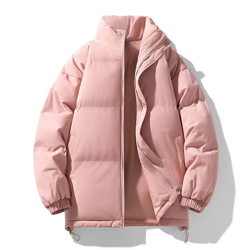 Couple Down Cotton Jacket Men's Winter Loose Casual Versatile Hooded Bread Jacket Thickened Warm Cotton Coat Men