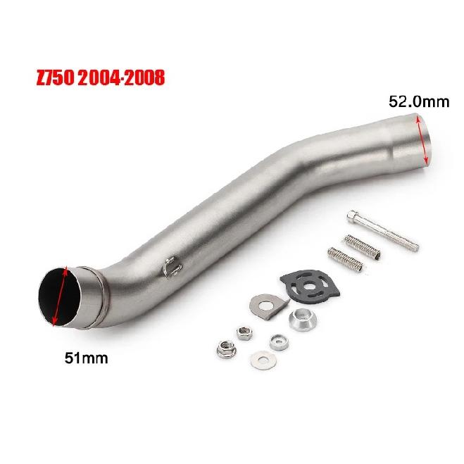 For KAWASAKI Z750 Z 750 2004 - 2008 Z800 Z 800 2013 - 2016 Years fits 51mm Motorcycle Exhaust Muffler Link Middle Tube Connect