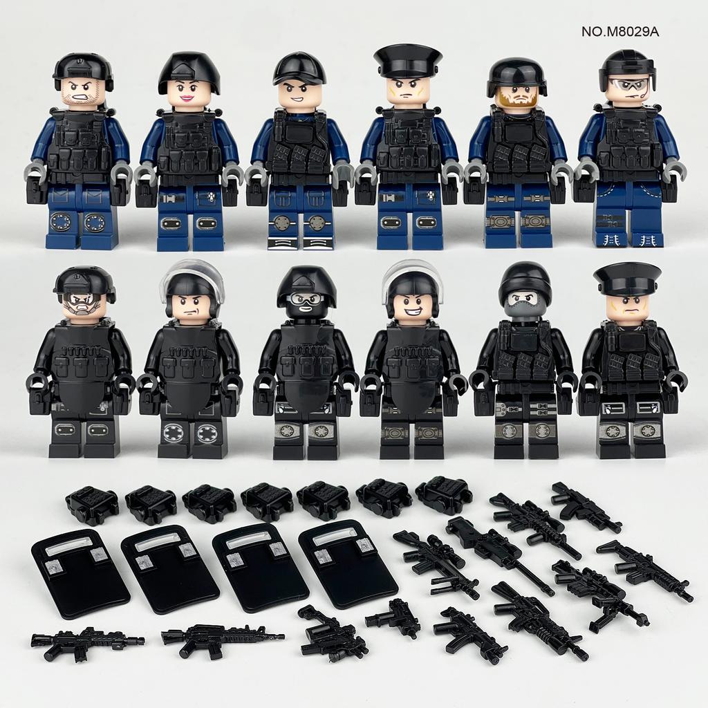 Military Series Special Forces Special Police Soldiers Scouts Kayak Explosion-proof Police Building Blocks Ghost Special Police