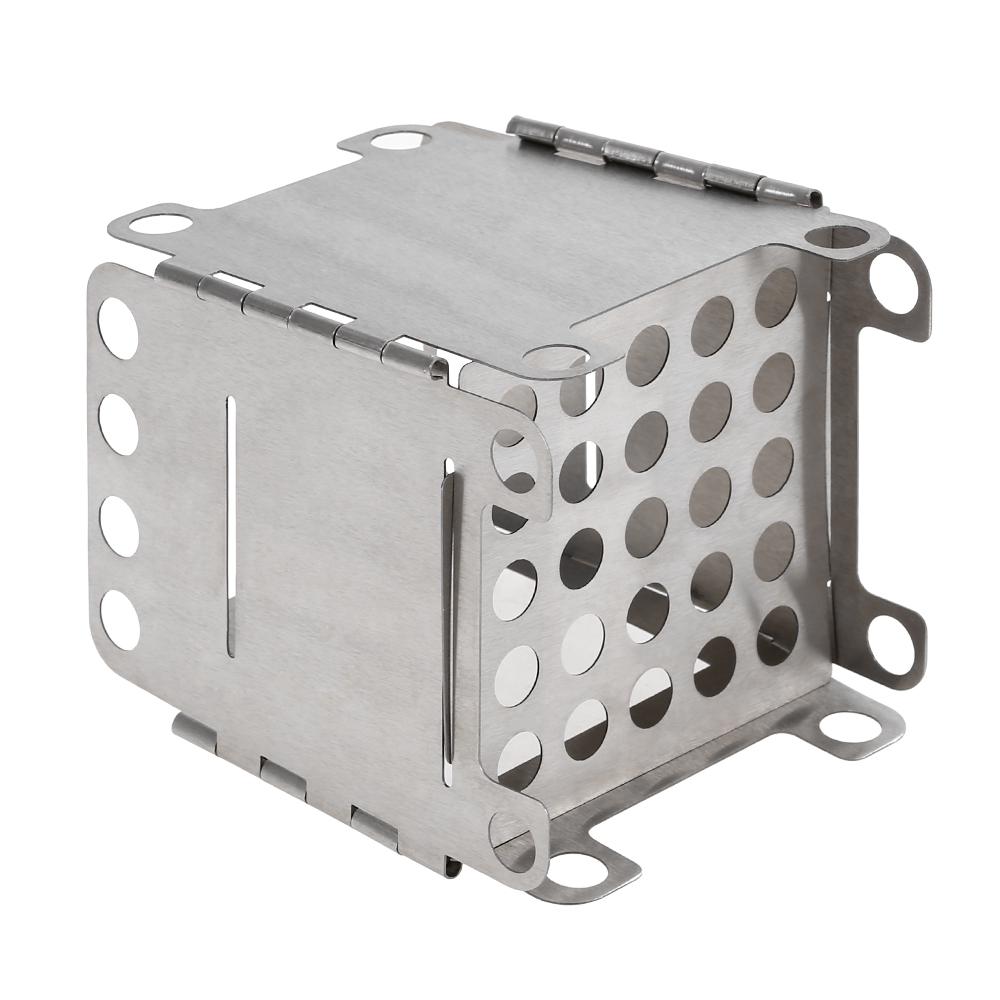 Portable Titanium Lightweight Folding Wood Stove Pocket Stove Outdoor Cooking Camping Backpacking