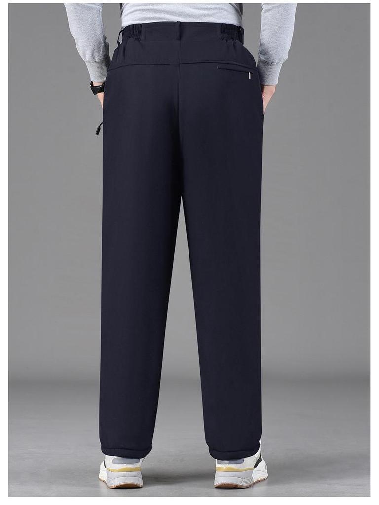 Herren Verdickte Lässige Winterhose - Warme Baumwoll-Samt-Hose für Mittelalte & Ältere