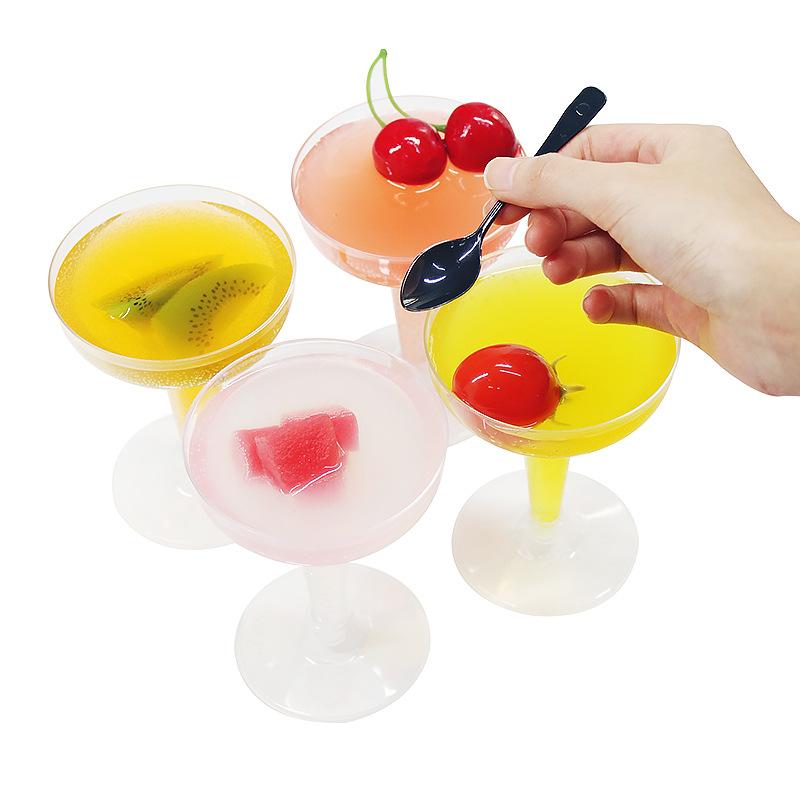Disposable 130ml Square Plastic Pudding Cups For Dessert Shop Party Transparent Dessert Bowls For Ice Cream Jelly Mousse Cake Takeaway Containers