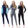 Women's Conservative Sun Protection Swimsuit Set: Long Sleeve, Pants & Zipper, Ideal for Seaside Travel and Hot Springs.