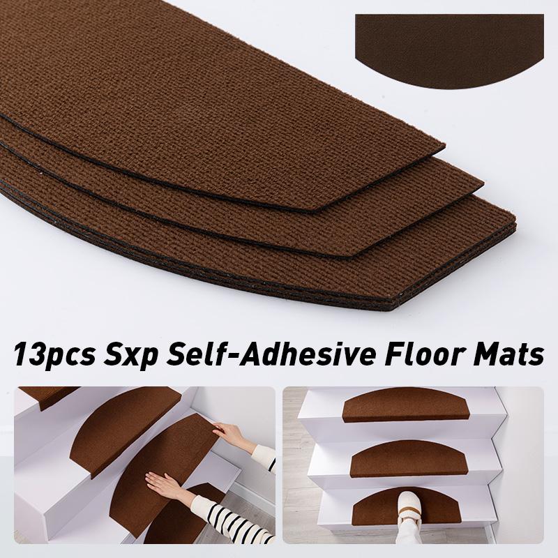 

13Pcs Semi-Circular Self-Adhesive Stair Mats for Wooden Steps, Household Floor Mats Indoor Stair Carpet Runner Mat for Baby Pets 60x24x0.4cm 13pcs