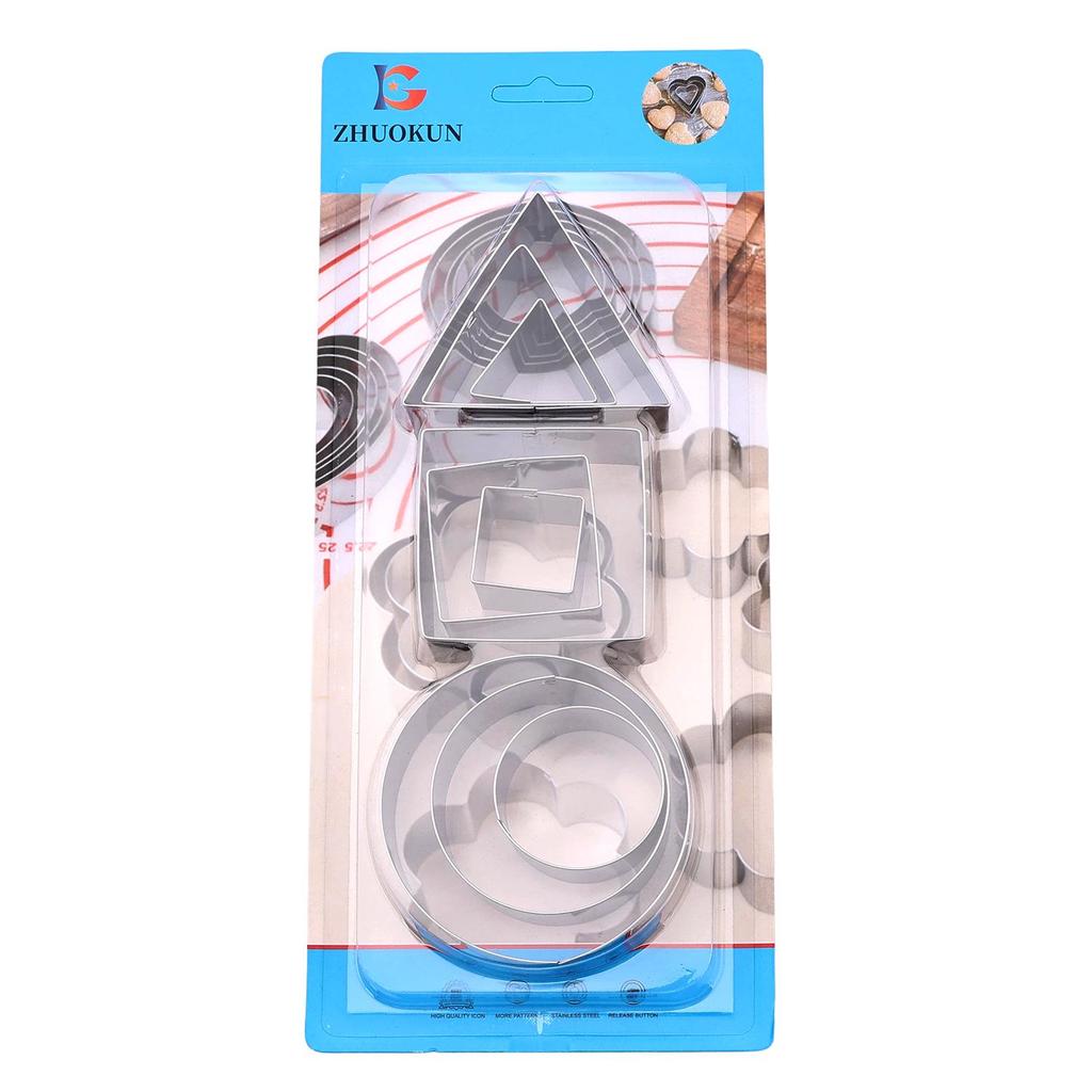 Stainless Steel Cookie & Fruit Cutter Set - Pentagram, Four-Pointed Star, Heart, Square, Rectangle Shapes