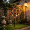 3D Metal Outdoor Garden Wind Spinner Yard Decoration with Ground Stake Durable Rotating Design for Lawn Patio Porch