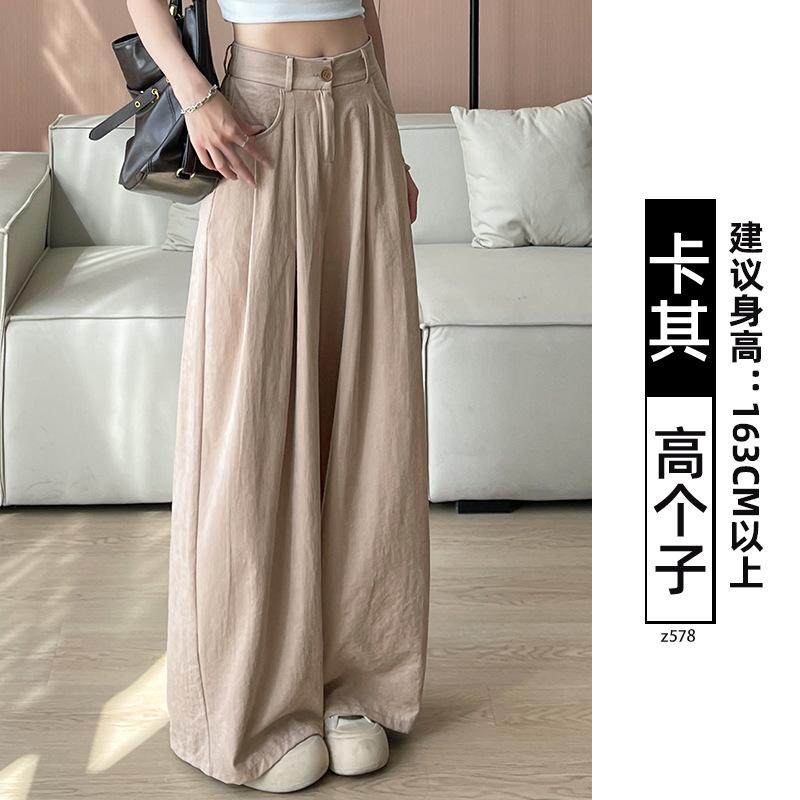 Suit pants children's autumn and winter new white velvet vertical straight-leg pants small corduroy wide-leg pants