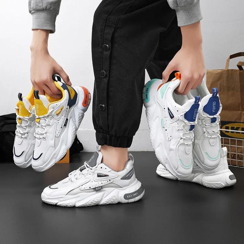 Fashion Fashion Men's Sneakers Comfortable Mesh Breathable Shoes Men Summer Hot Sale Casual Shoes Man Thick Bottom Sneaker Tenis Hombres