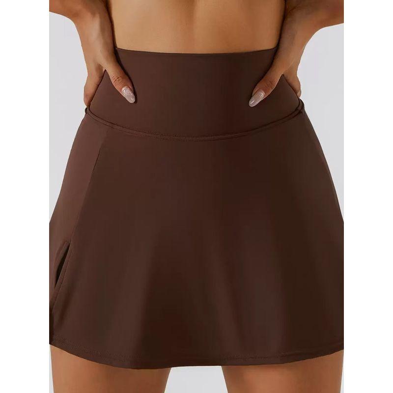 Oiob Feather Tennis Exercise Skirt Female Fashion Tape Fake Two-Piece Running Workout Quick-Drying Slim Looking Yoga A- Line Skirt