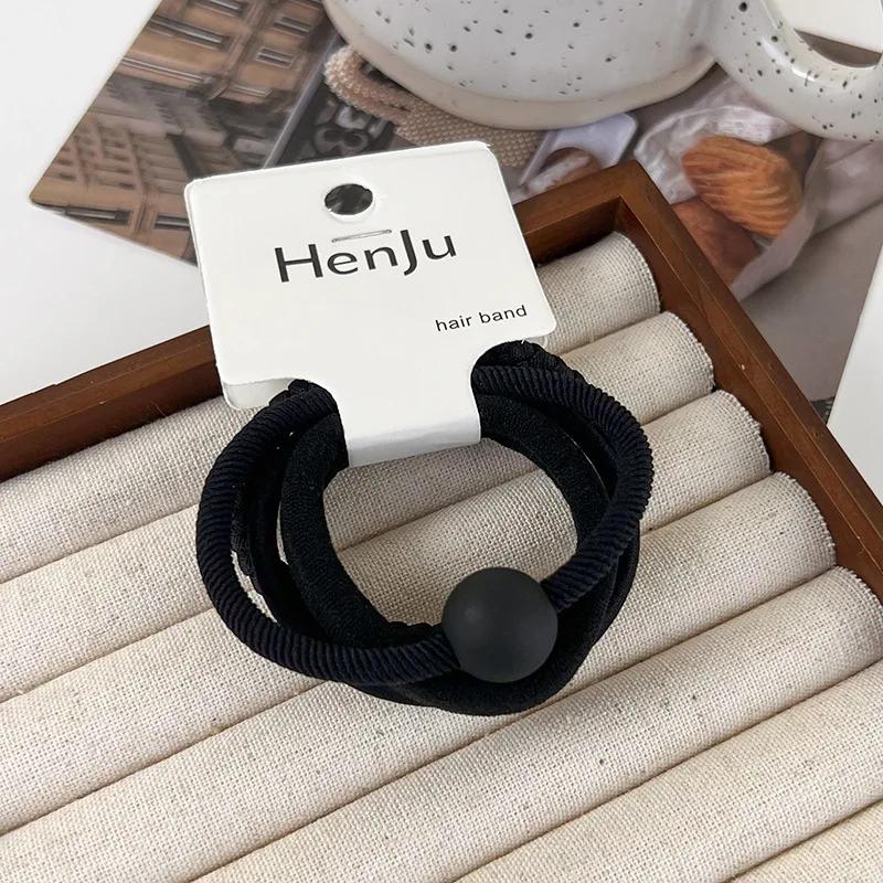 Woman Girls Colorful Bead High Elastic Hair Bands Set Sweet Ponytail Holder Scrunchie Rubber Bands Fashion Hair Accessories Set