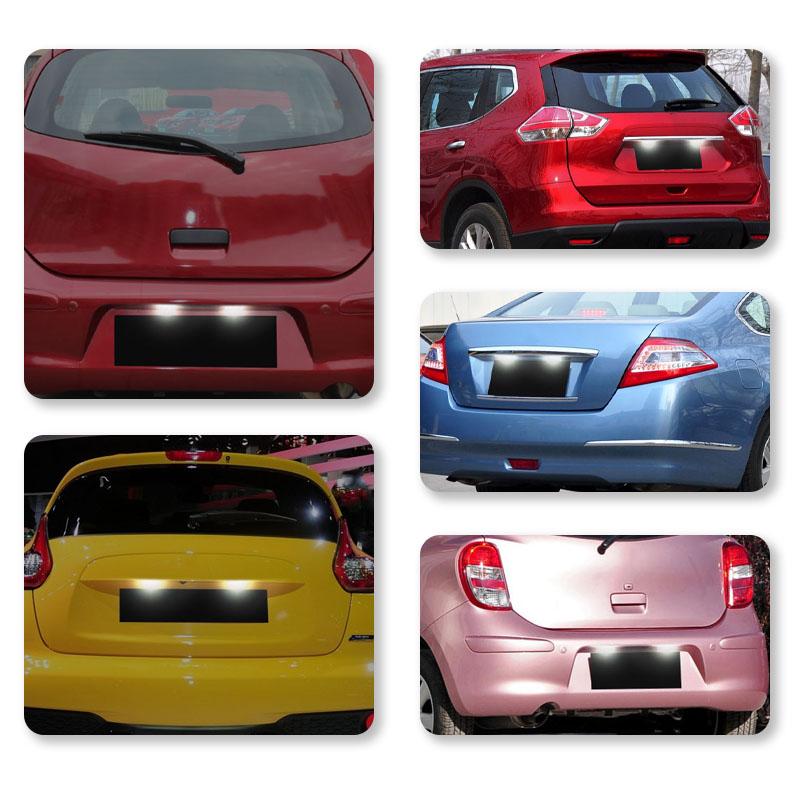 2pcs For Nissan X-Trail T30 T31 Qashqai J10 J11 Primera P12 Pathfinder R51 Juke F15 License Plate Light Assembly