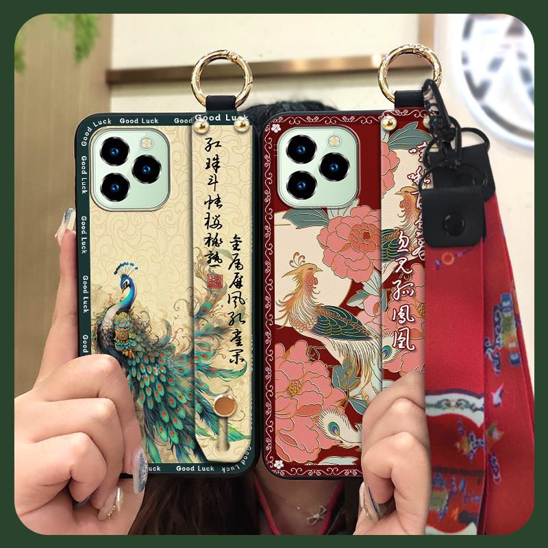 Fashion Elderly lady Phone Case For Oukitel C21 Pro Phone Holder Shockproof Anti-knock Waterproof Wrist Strap Soft case
