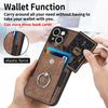 Retro Metal Ring Car Mount Magnetic Card Holder Pu Leather Phone Case For Iphone 18