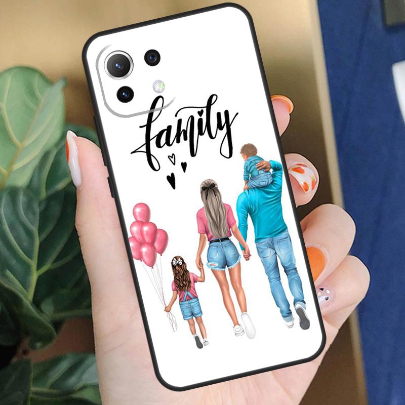 Baby Mom Daughter Girl Son Dad Case For Xiaomi 15 14 Ultra 13T 14T 15T Pro 17 Pro Max POCO F8 F7 F5 F6 X5 X6 X7 Pro Coque