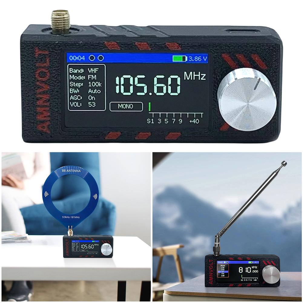 Upgraded V3S AMNVOLT Mini SI4732 DSP Radio Receiver FM AM SSB LSB USB Full Band Pocket Radio with Hi-Z Headphone Amplifier