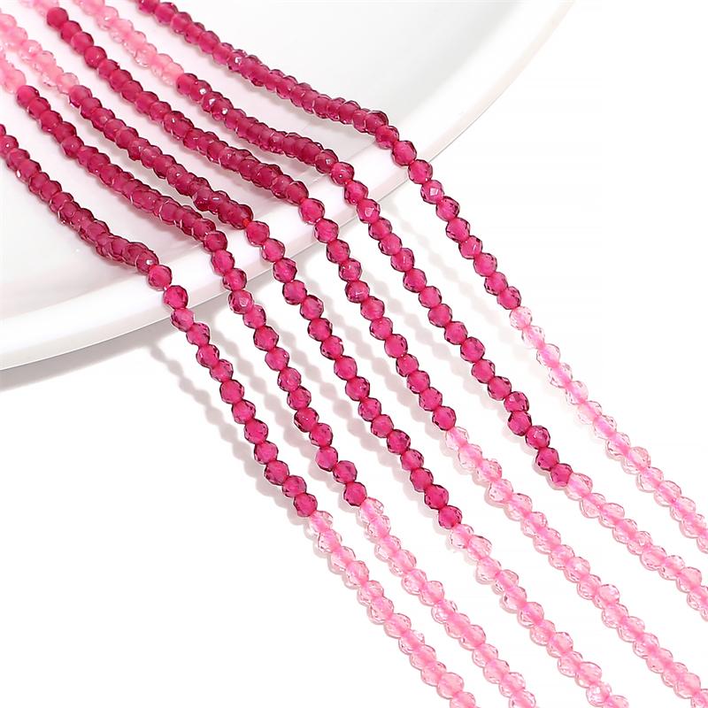 

125/195 шт. хрустальные стеклянные бусины, градиентные многоцветные свободные бусины-разделители для DIY ожерелья, браслета, изготовления ювелирных изделий 2mm 195pcs фуксия