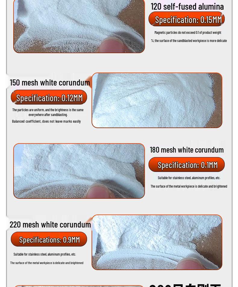 Premium White Aluminum Oxide Sandblasting Machine for Rust Removal & Polishing