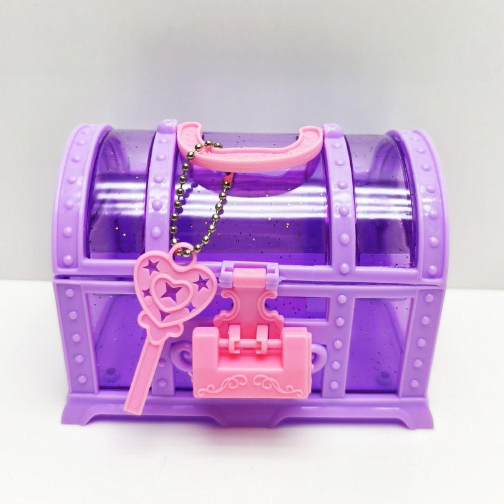 Mit Schloss Schmuckkästchen für Kinder Rosa/Lila Schatztruhe Mini-Box Niedliche Schminkbox Für Kinder