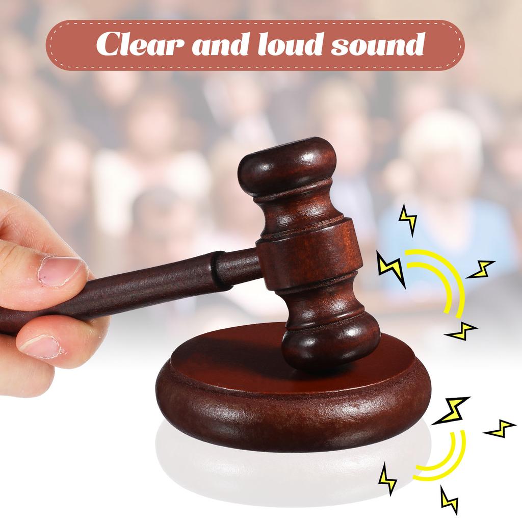 1 Set Wooden Judge Hammer Handcrafted Wood Adjudgement Gavel For Auction Lawyer Sound Hand Tools Kids Plaything Cosplay