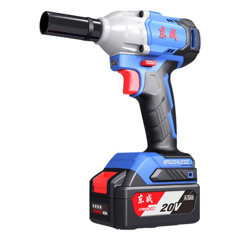 Chave Elétrica Sem Escovas Dongcheng Alto Torque Bateria de Lítio Ferramenta Canhão de Ar Elétrico para Prateleira de Autoreparo Chave de Impacto Dongcheng