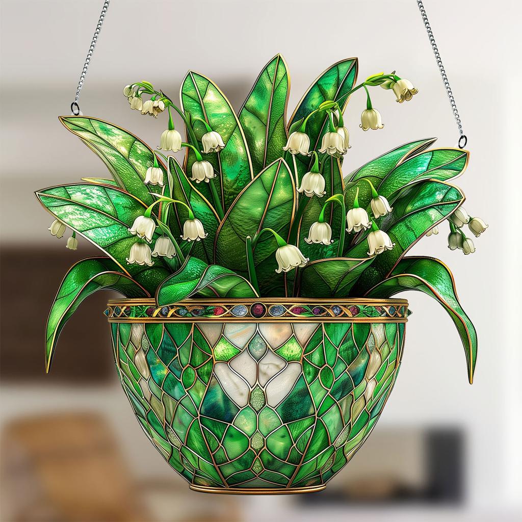 Linglan Flat Double Sided Printed Decorative Acrylic Pendant Spring Decorative Pendant