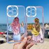 Pretty Girl Clear Phone Case For iPhone 11 12 13 Pro Max 15 14 Pro Max Plus X XS XR 7 8 Plus SE 2020 Transparent Back Cover Capa