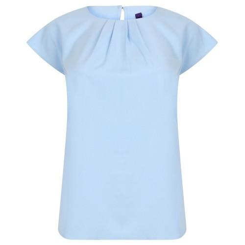 Henbury Plissert bluse for kvinner/damer