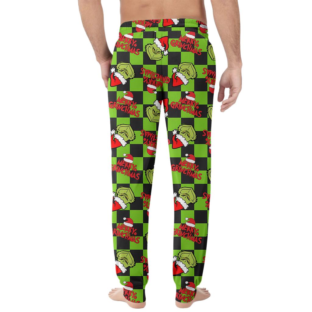 Pánské ležérní kalhoty se stahovací šňůrkou, kapsami a manžetami, domácí spací kalhoty