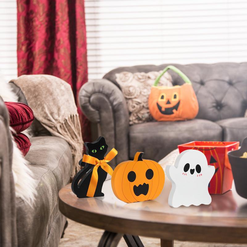Cute Ghost Ornament Tiered Tray Halloween Decor Ghost Table Sign For Halloween Party Desktop Home Decorations