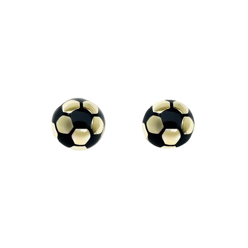 dripping oil mini sports football basketball semi-three-dimensional stud earrings personalized simulation football earrings women