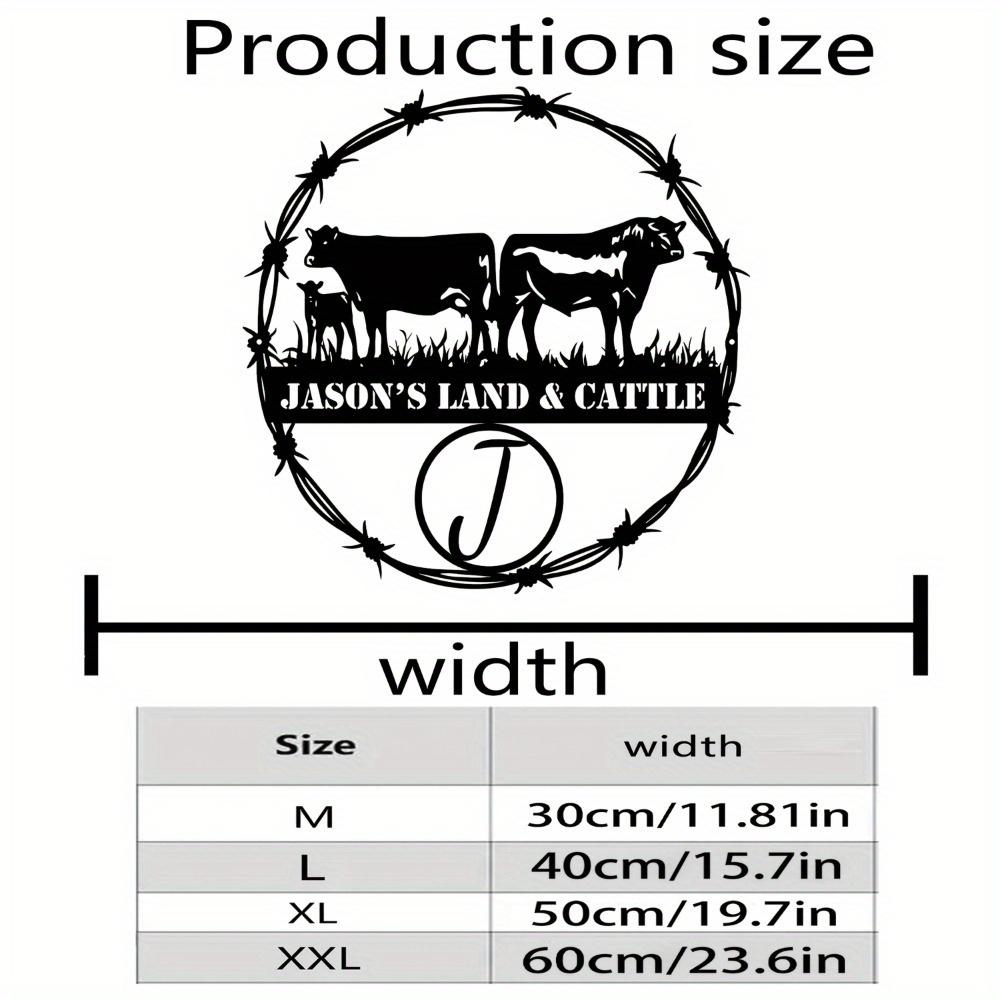 Metal Wall Art Livestock Silhouette Matte Finish Reusable Door Yard Decor