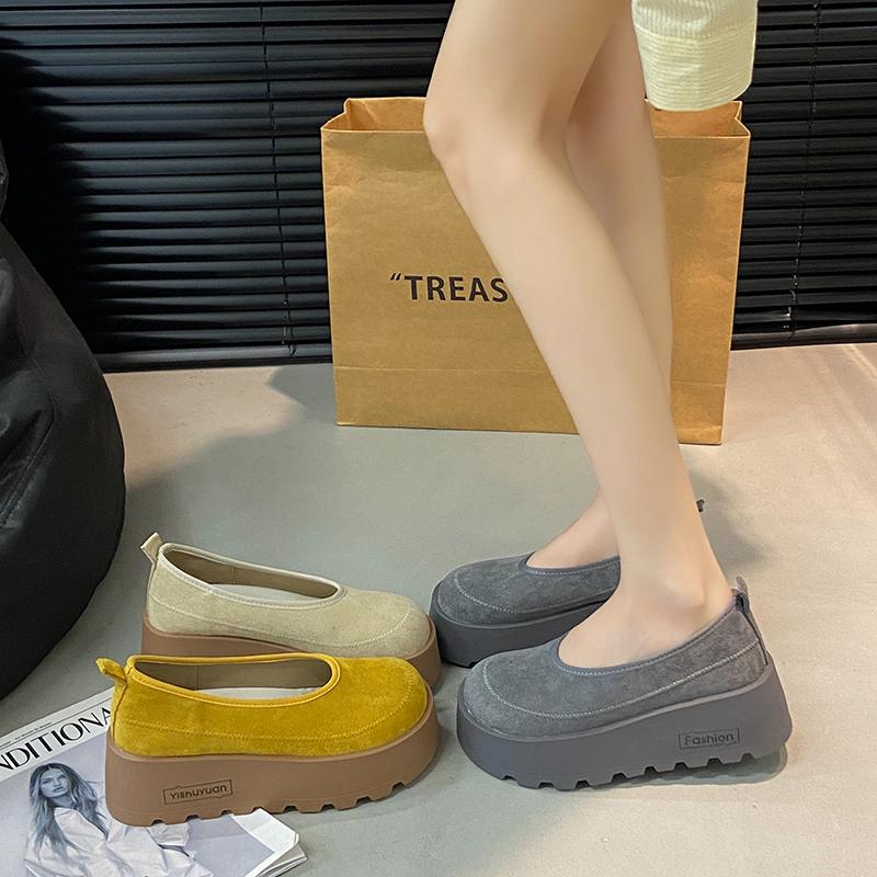 TUINANLE Thick-Soled Women's Platform Loafers Women Suede Loafers Casual High Heels Sneakers Shoes