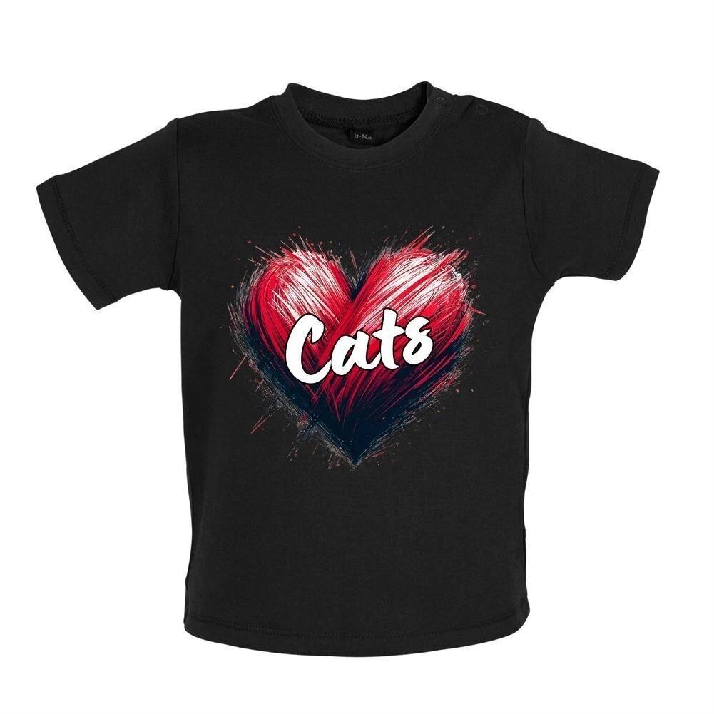 

Love Heart Cats -Baby Kids Boys Girls Unisex T-Shirt / Romper Tees Top- Siamese Pet Love Ladies 150