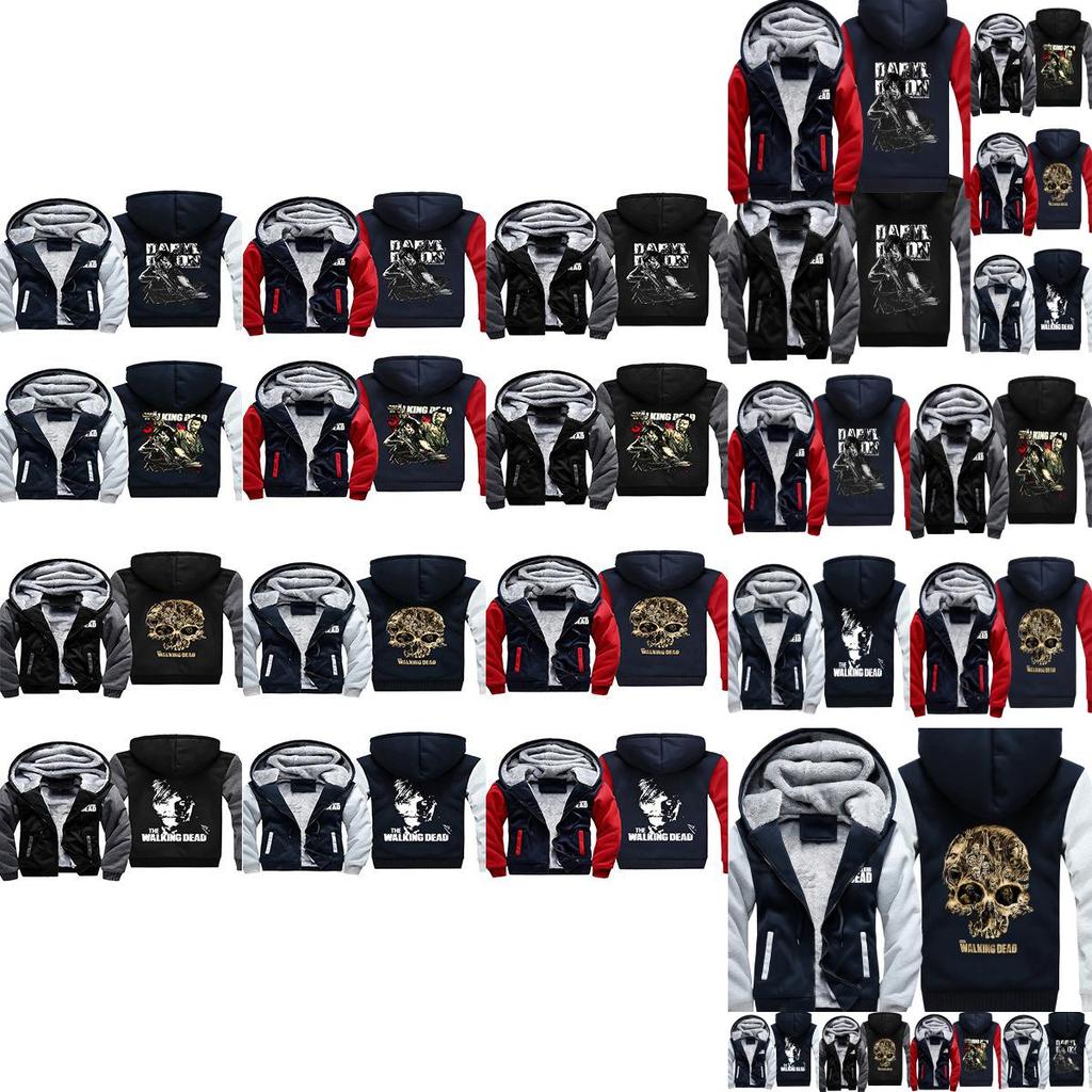 Cozy And Warm The Walking Dead Print Sweatshirts For Men With Ribbed Cuffs