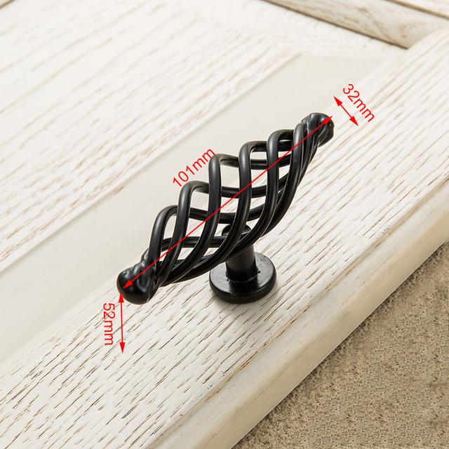 Vintage Antique Bronze Cabinet Handles Hollow Out Birdcage Handles Drawer Knobs Wardrobe Door Pullers Furniture Handle