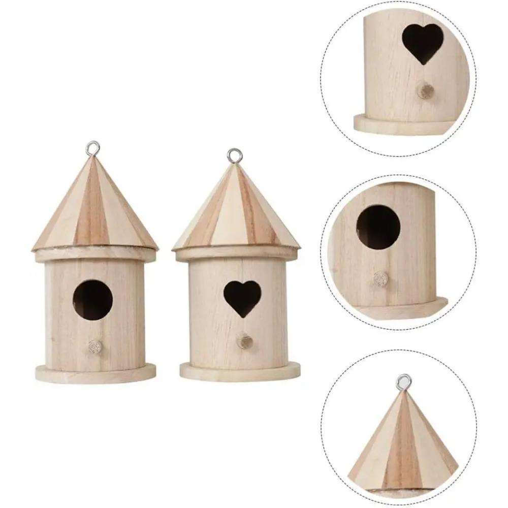 Wooden Hummingbird House Wild Bird For Outdoor Garden Yard Balcony Hanging Feeder Decoration Swallow Sparrow Nesting House