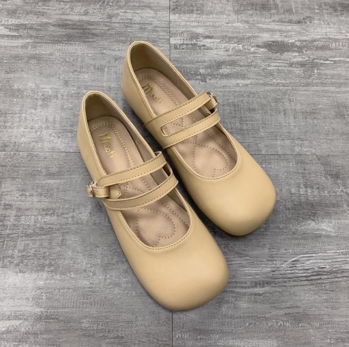 Fashion Flat Shoes for Women 2025 Spring and Autumn New Mary Jane Square Toe Women's Red Plus Size Women's Shoes 41-43 Zapatillas Mujer