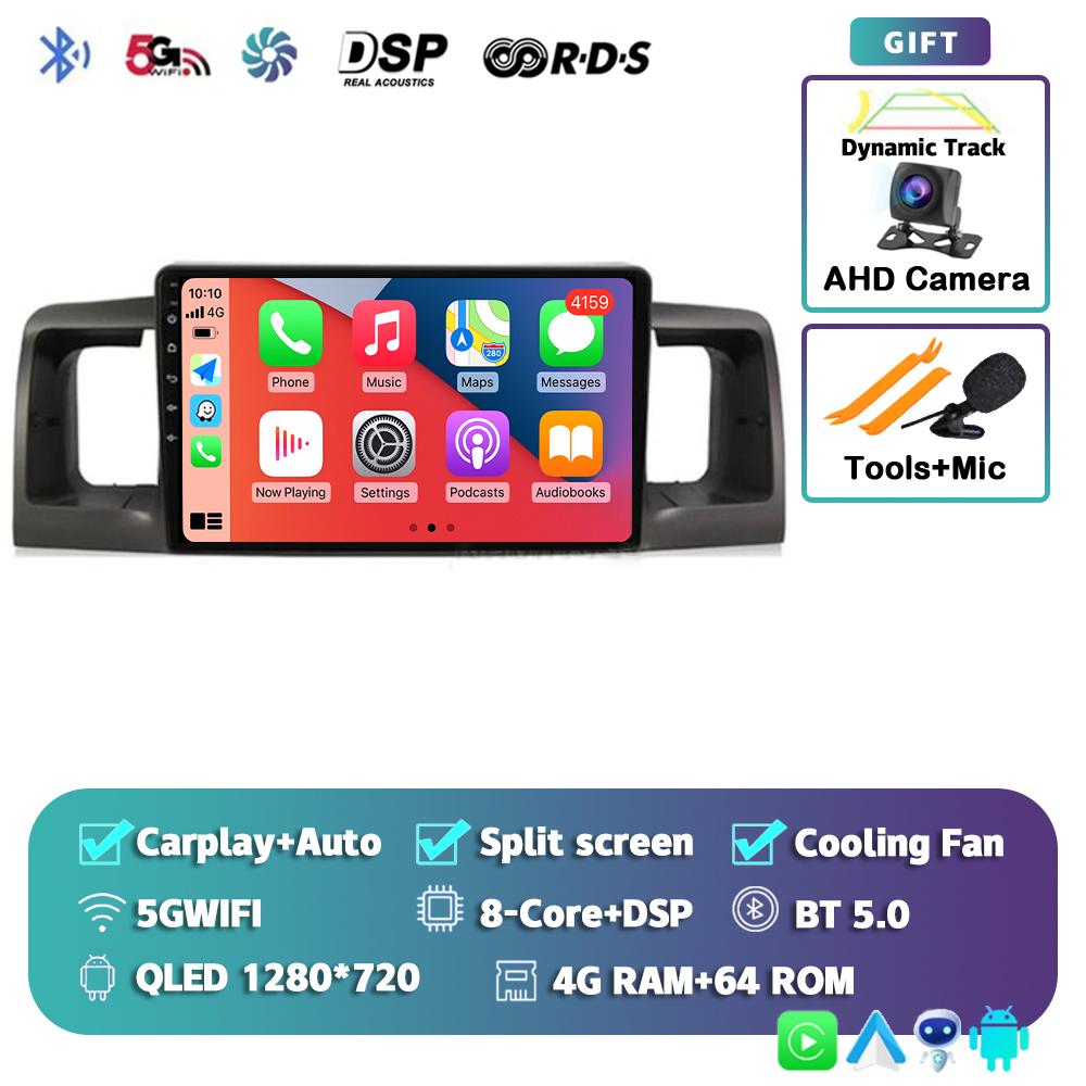 Android 14 Carplay Auto Car Radio For Toyota Corolla E120 E 120 BYD F3 2007 2008 2009-2011 Multimedia Video Player GPS Stereo