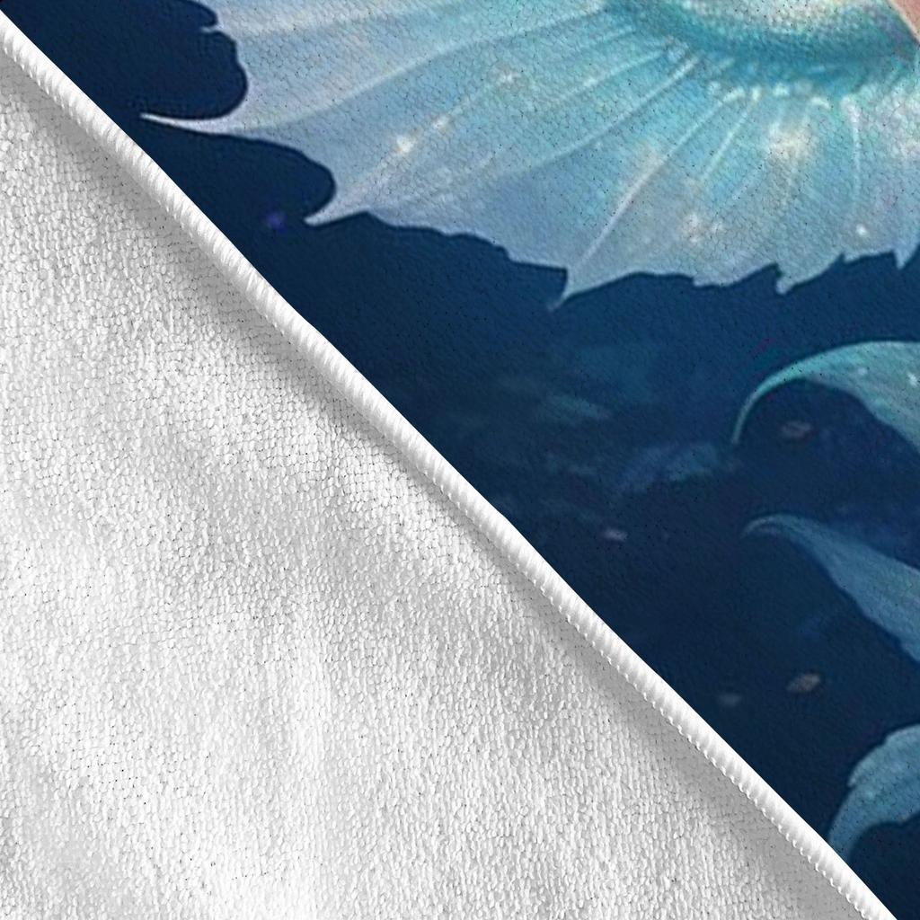 Mermaid Pattern Microfiber Beach Towel Large Thick Soft Quick Dry for Swimming Yoga Sports