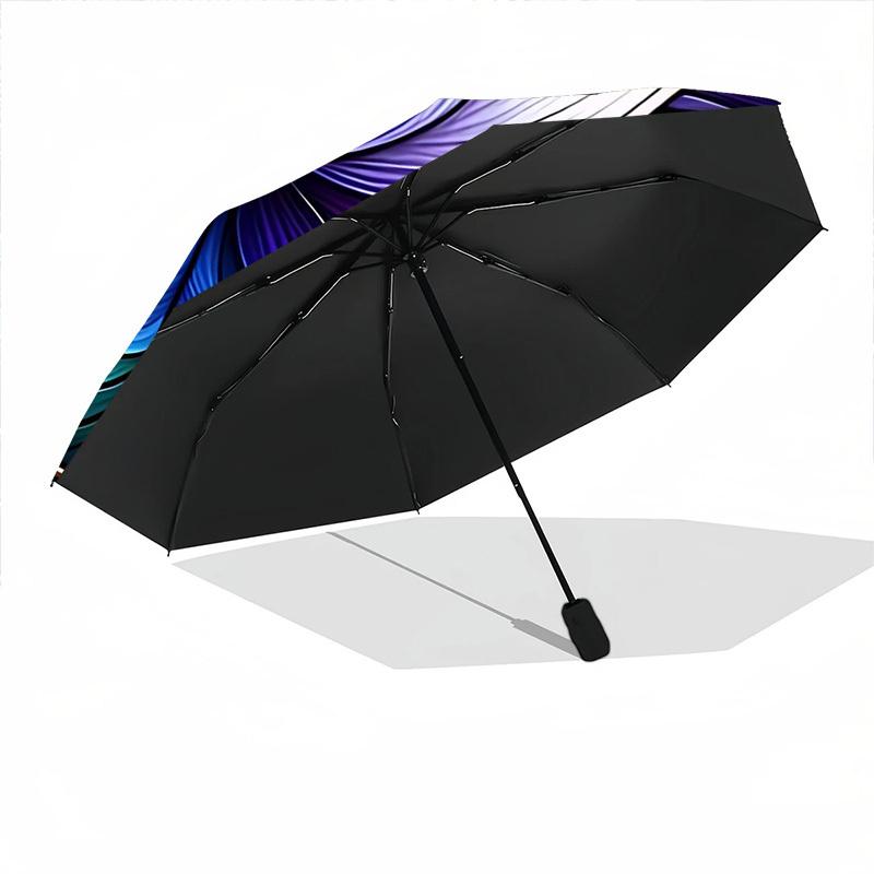1pc Lotus StainedGlass Auto Open/close, All-Season Portable Folding Umbrella for Women & Men, Travel, Everyday, Formal Events - Compact Luxury Parasol