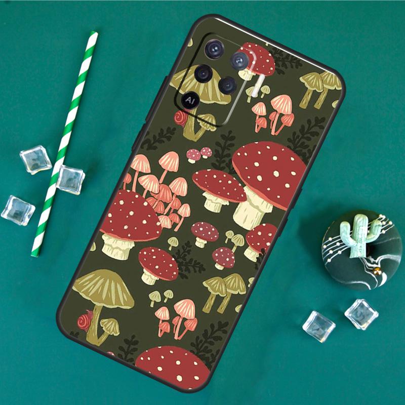 Hippie Mushroom Frog Shrooms Case For Oppo A17 A15 A40 A60 A80 A16 A76 A96 A18 A38 A58 A78 A98 A91 A57 A74 A94 A54S Cover