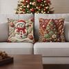 4pcs 2D Christmas Pillow Cover Christmas Snowy Village Pillowcases Santa Claus Elk Pillow Cover Navidad Natal New Year Gift 2026