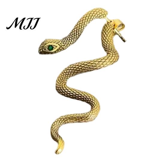 Vintage Style Animal Earrings 1 Pair Gothic Snake Earrings, Retro Punk Front Back Ear Accessories Stud Serpent Halloween Statement Jewelry for