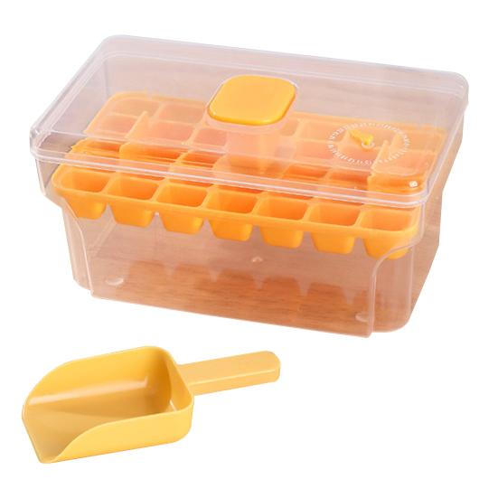 Ice Cube Mold with Lid Bin Ice Cube Trays and Ice Shovel for Freeze with Ice Shovel Whiskey Cocktail Coffee