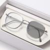 New Retro Photochromic Myopia Glasses for Women Men Large Frame Anti Blue Light Color Changing Sunglasses with Diopter 0 To -4.0