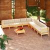 Day and Night - Day and Night Garden Furniture 10 Pieces and Cushions Solid Cream Pine Wood