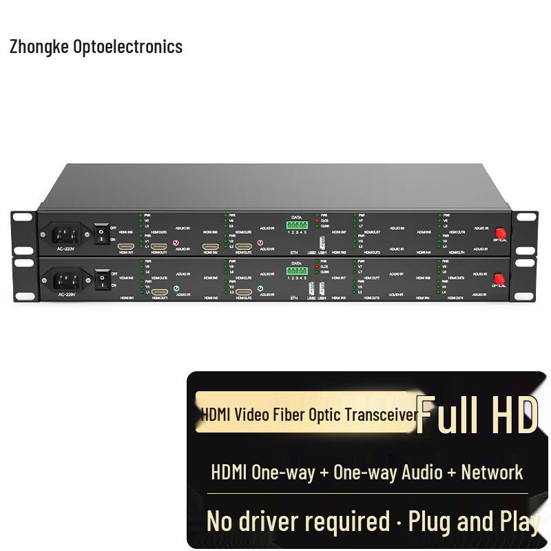 

HDMI Fiber Optic Extender with Audio & USB
