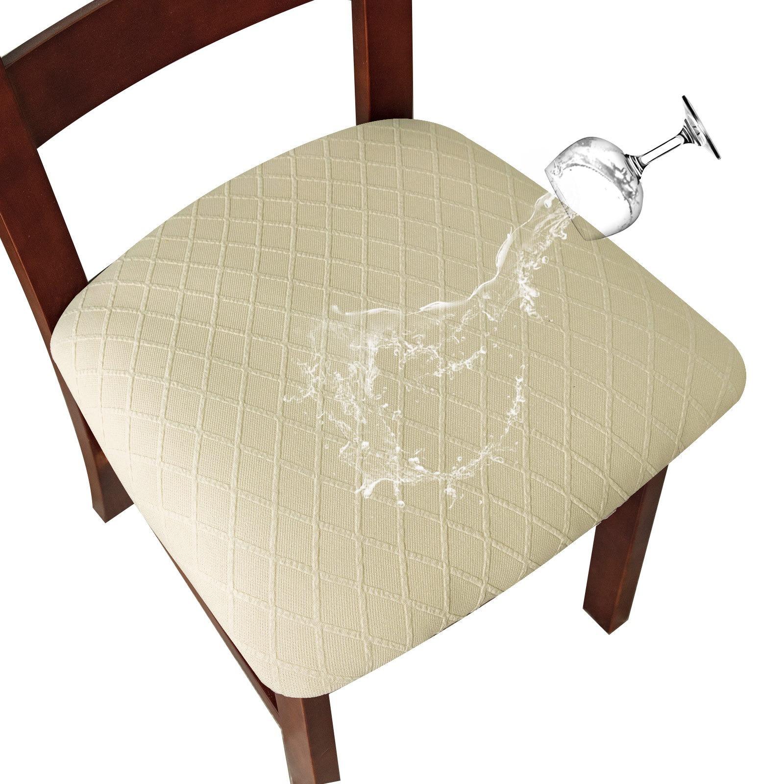 

Real Waterproof Chair Covers Stretch Pure Color Non-slip Seat Covers Chair Cheap Washable Jacquard Elastic Chair Covers Home