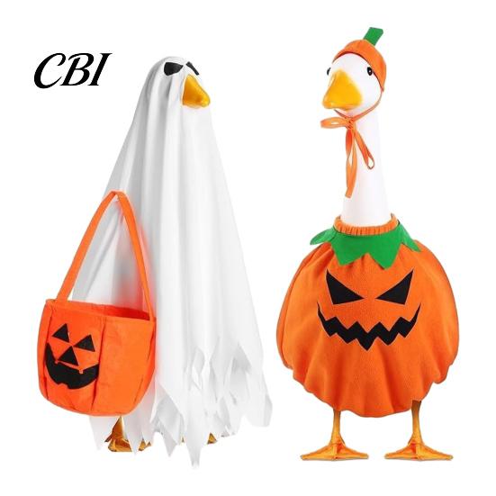 Christmas Porch Goose Outfit Halloween Ghost Outfit, Apparel, Festive Costume Outdoor Holiday Decor for 23 Inch Statue, Garden Yard Lawn Decoration